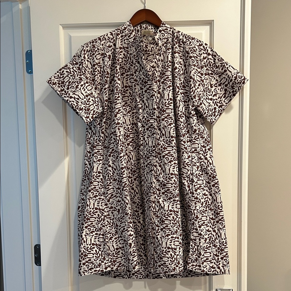 Elegant Brown and White Mini Dress